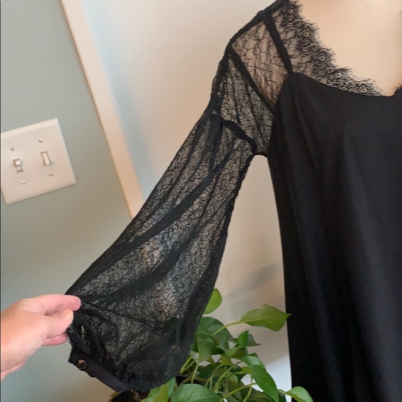 ♥️SALE♥️NWT Mustard Seed Black Lacy Dress - Picture 8 of 11